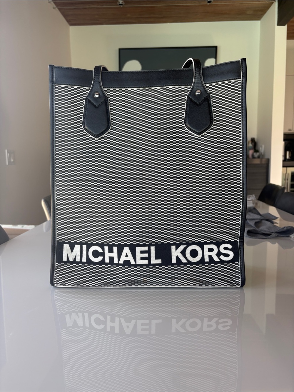 Michael Kors Black & White Logo Tote